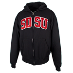 SDSU Classic Twill Zip Sweatshirt-Black
