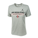 Women's Nike Jordan San Diego State Basketball Tee-Gray