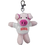 SDSU Plush Pig Keytag