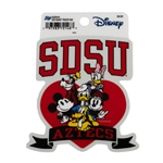 SDSU Aztecs Heart with Mickey and Friends Disney Decal