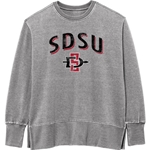 Women's Weathered Fleece Crew SDSU Over SD Interlock