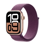 Apple Watch Series 10: GPS, 42mm, Rose Gold Aluminum Case with Plum Sport Loop