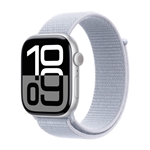 Apple Watch Series 10: GPS, 46mm, Silver Aluminum Case with Blue Cloud Sport Loop