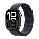 Apple Watch Series 10: GPS, 46mm, Jet Black Aluminum Case with Ink Sport Loop