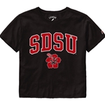 SDSU Hibiscus Flower Crop Tee - Black