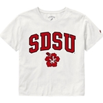 SDSU Hibiscus Flower Crop Tee - White