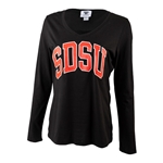 Womens VNeck Long Sleeve Arched SDSU