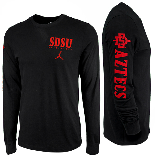 shopaztecs - Nike Jordan SDSU Basketball Dri-Fit Cotton Long Sleeve