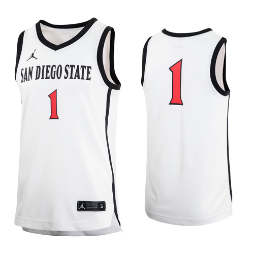 Nike Jordan San Diego State Basketball Jersey S White
