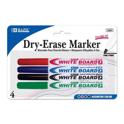 4pk Dry Erase Markers for School Office Supply Whiteboard Marker