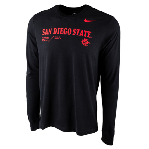 Nike Men's San Diego State Aztecs Black Dri-FIT Velocity Legend Football  Sideline Team Issue T-Shirt