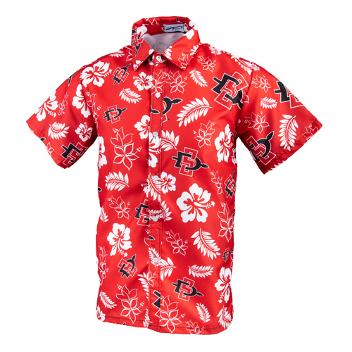 Vinco Hawaiian Shirts Camo Hibiscus Custom Logo Red Hawaiian Shirt