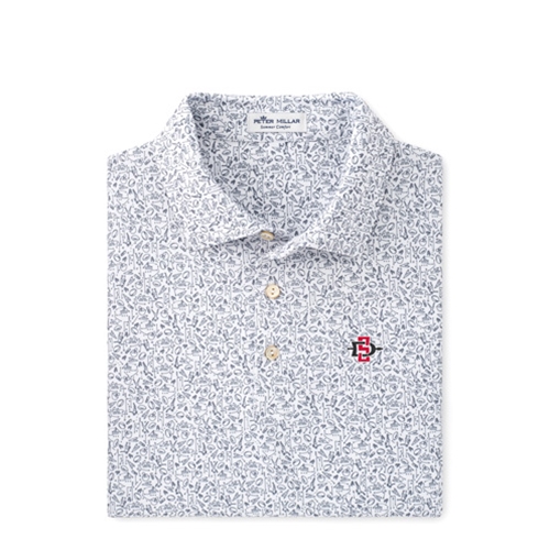 Peter Millar Gameday Football Theme Polo SD Interlock S Gray