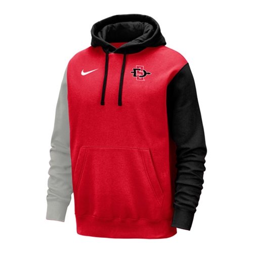 Shop Aztecs - 2023 Nike Sideline Colorblock Club Fleece Hoodie SDSU SD ...