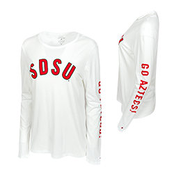 Women's SDSU Go Aztecs Long Sleeve Tee-White