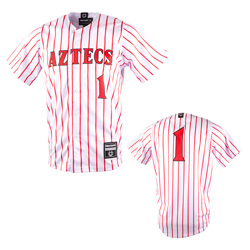 Aztecs #1 Striped Baseball Jersey XS White