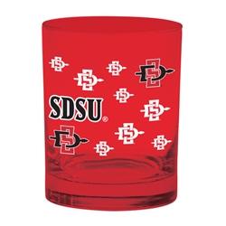 3oz Shot Glass Repeating SD Interlock and SDSU