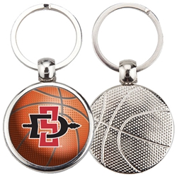 Basketball metal key tag with SD Interlock