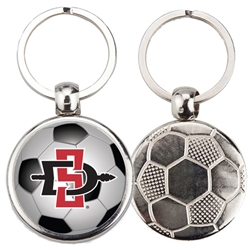 Soccer metal key tag with SD Interlock