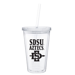 16oz Straw Lid Tumbler SDSU Aztecs SD Interlock