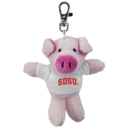 SDSU Plush Pig Keytag