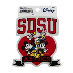 SDSU Aztecs Heart with Mickey and Friends Disney Decal