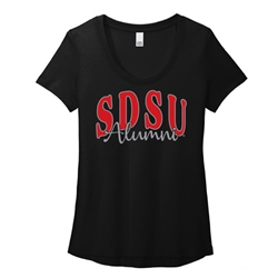 SDSU Scoop Neck Tee - Black