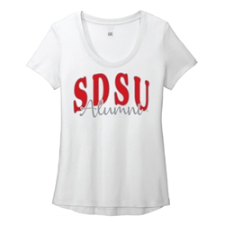 SDSU Scoop Neck Tee - White