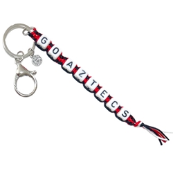 Go Aztecs Beaded Keychain