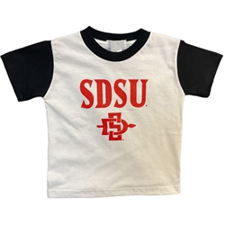 SD Interlock Youth Colorblock SDSU Tee