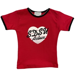 SDSU Aztecs Frilly Heart Toddler Tee