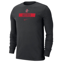 2024 Nike Sideline Dri-Fit Cotton Team Issue Long Sleeve Tee SD Interlock Aztecs Athletics