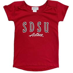 Girls Youth Ruched SDSU Tee