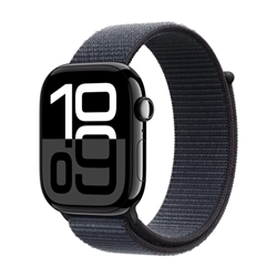 Apple Watch Series 10: GPS, 46mm, Jet Black Aluminum Case with Ink Sport Loop